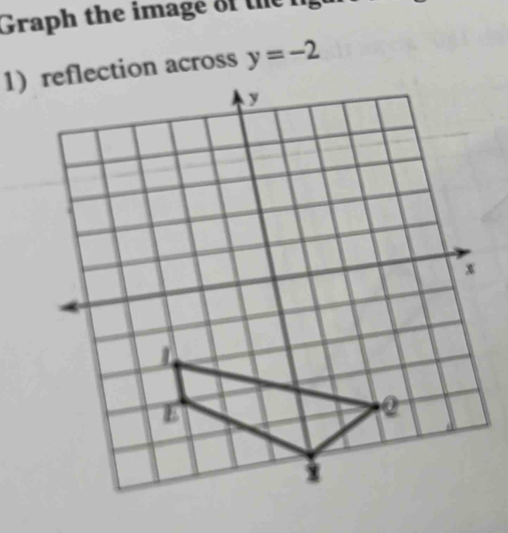 Graph the image of the 
1) reflection across y=-2