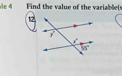 le 4 Find the value of the variable(s
12