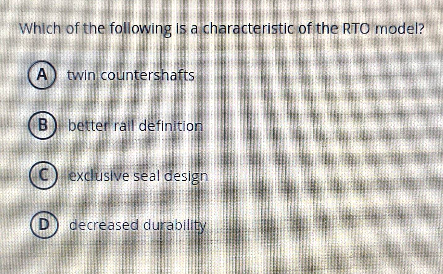 Solved: Which of the following is a characteristic of the RTO model ...