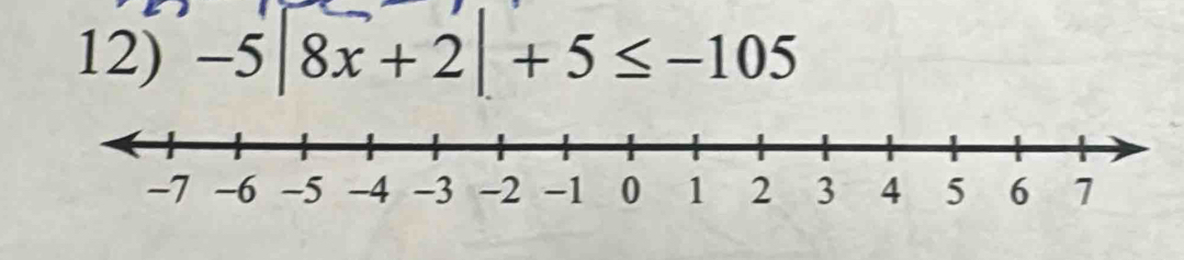 -5|8x+2|+5≤ -105