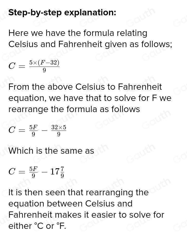 Solved: Why do you think it might be useful to rearrange formulas ...
