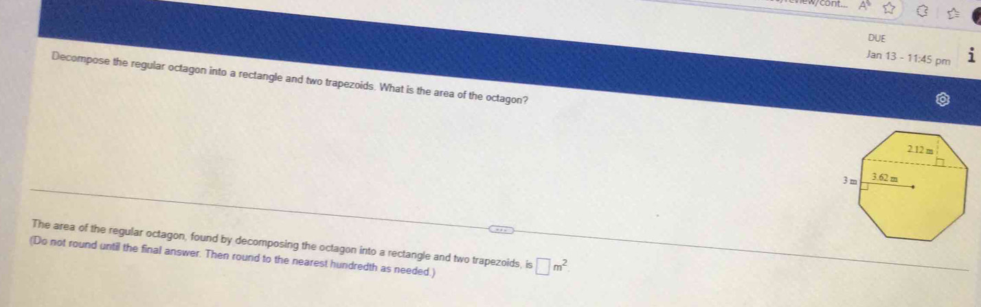 Solved: DUE Jan 13 - 11:45 pm Decompose the regular octagon into a ...