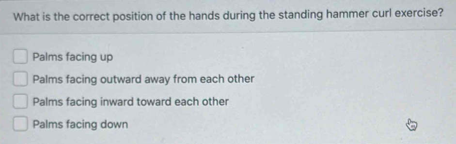 Solved: What is the correct position of the hands during the standing ...
