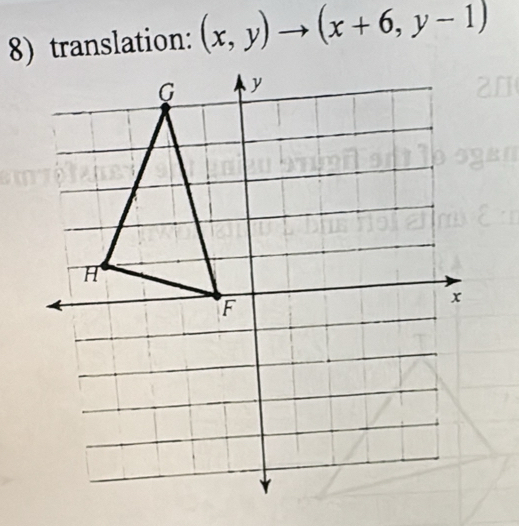 translation: (x,y)to (x+6,y-1)