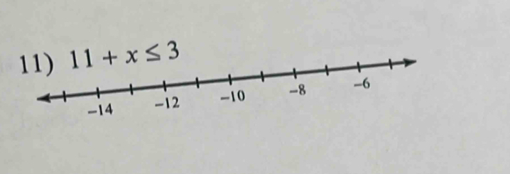 11+x≤ 3