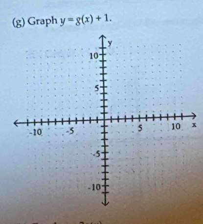 Graph y=g(x)+1. 
*