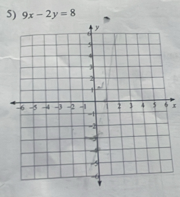 9x-2y=8
x