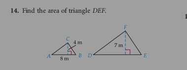 Find the area of triangle DEF.