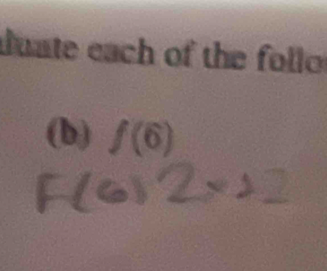 duate each of the fll 
(b) f(6)