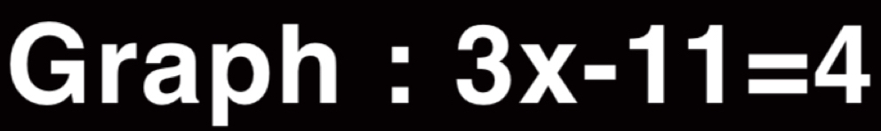 Graph : 3x-11=4