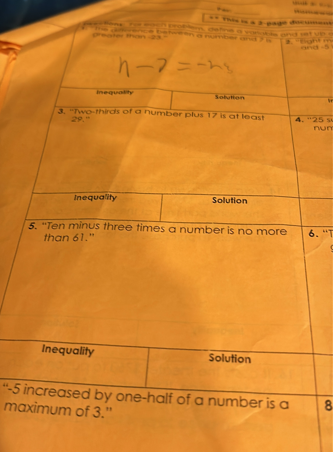 Solved: heir ** This ls à 2-pagé décument n e s tem sor each problém ...