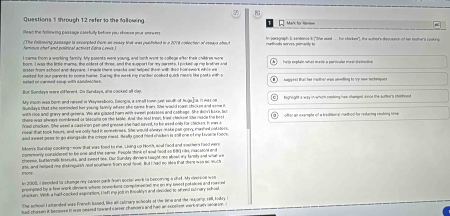 Solved: through 12 refer to the following. Mark for Review 9 Read the ...