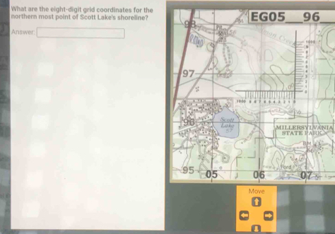 Solved: What are the eight-digit grid coordinates for the EG05 96 ...
