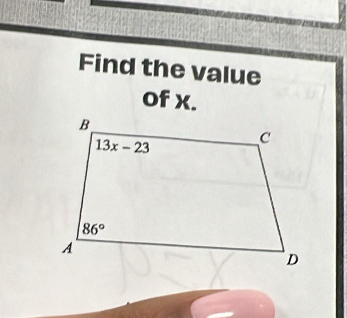 Find the value
of x.