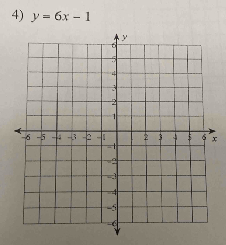 y=6x-1
x