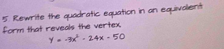 adratic equation in an equivalent 
t