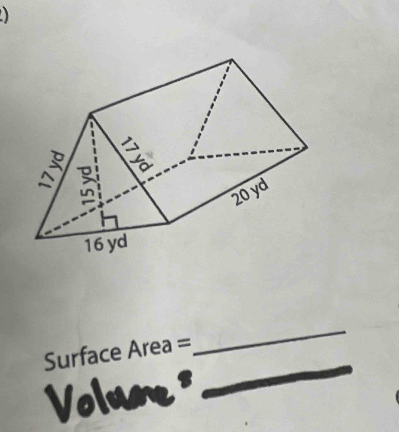 Surface Area =
_ 
Volume 
_