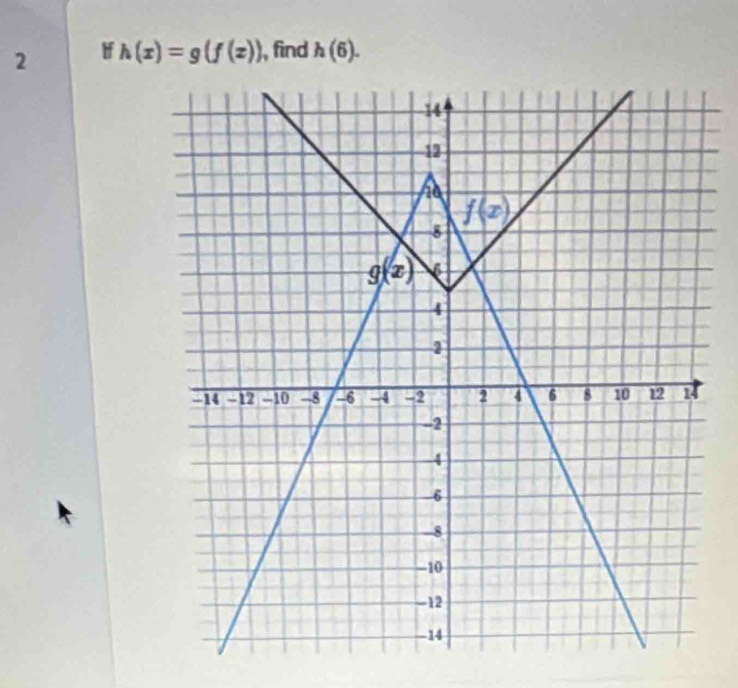 If h(x)=g(f(x)) , find h(6).