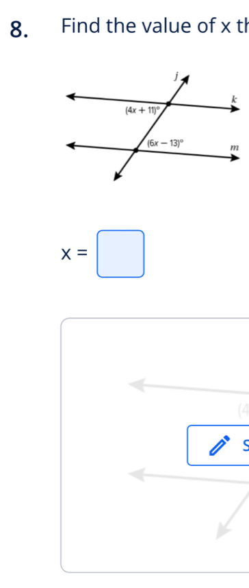 Find the value of x th
x=□