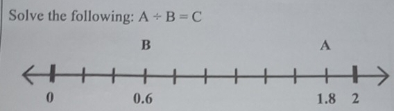 Solve the following: A/ B=C
B
A