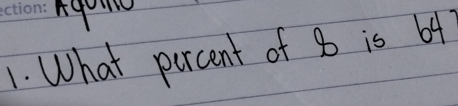 What percent of B is 64