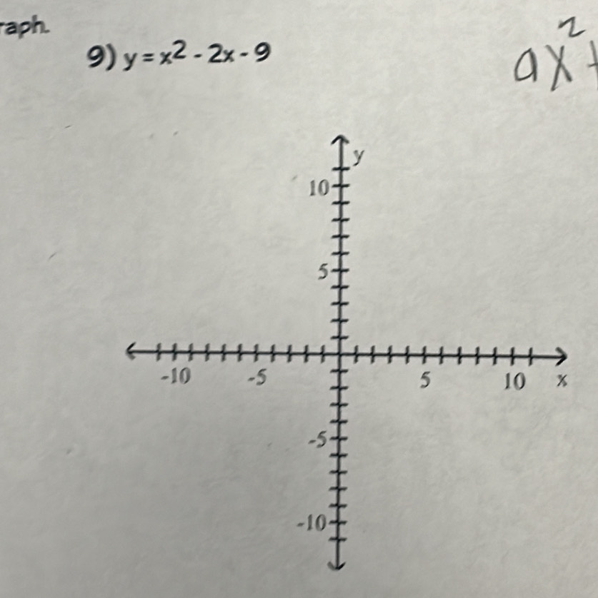 raph. 
9) y=x^2-2x-9