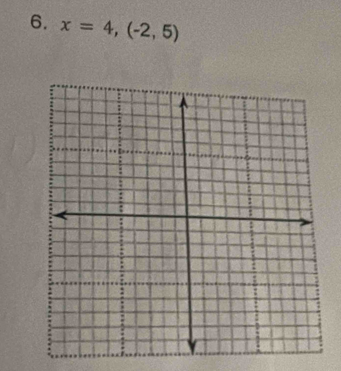 x=4,(-2,5)