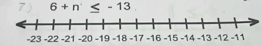 6+n≤ -13