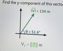 Find the y-component of this vecto
V_y=[?]m