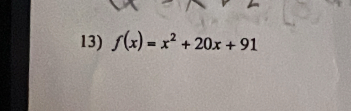 f(x)=x^2+20x+91