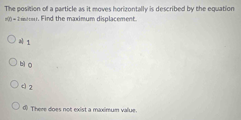 Solved: The position of a particle as it moves horizontally is ...
