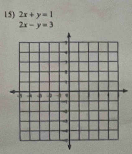 2x+y=1
2x-y=3