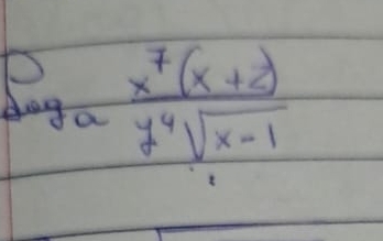 log _a (x^7(x+2))/y^4sqrt(x-1) 