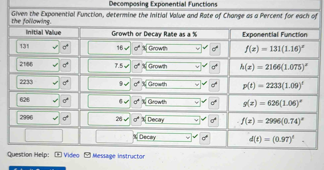 Decomposing Exponential Functions
f