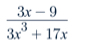  (3x-9)/3x^3+17x 