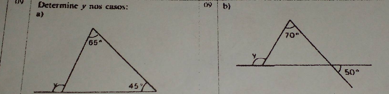 Determine y nos casos: 09 b
a)