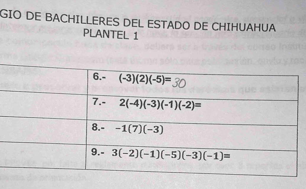 GIO DE BACHILLERES DEL ESTADO DE CHIHUAHUA
PLANTEL 1