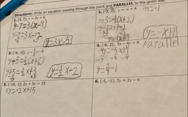 ate:
nd PARALLEL to the given line.
5