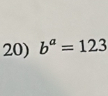 b^a=123