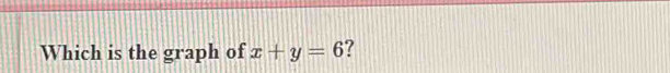 Which is the graph of x+y=6 ?