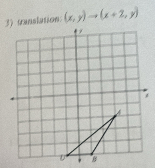 translation: (x,y)to (x+2,y)