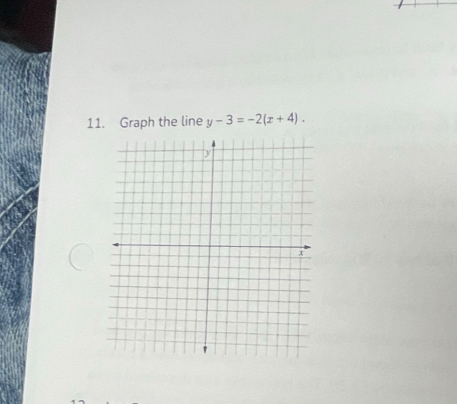 Graph the line y-3=-2(x+4).