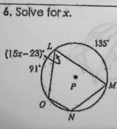 Solve for x.
M