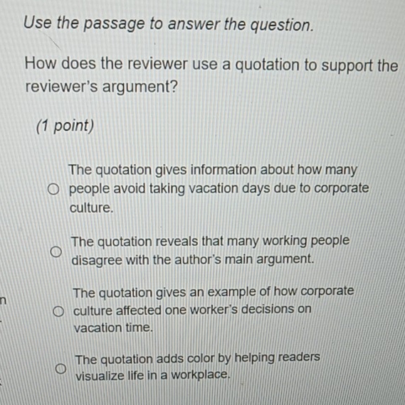 Solved: Use the passage to answer the question. How does the reviewer ...