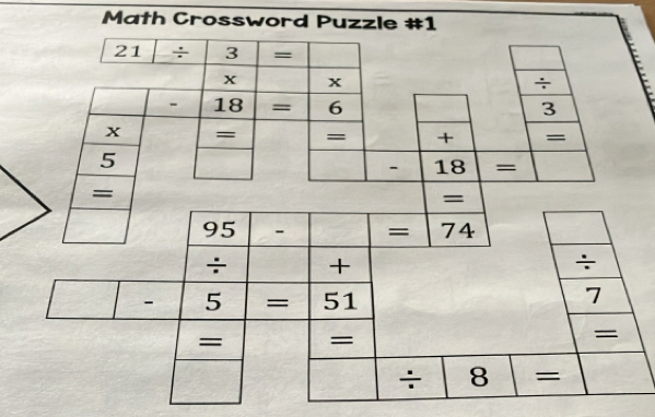 Math Crossword P