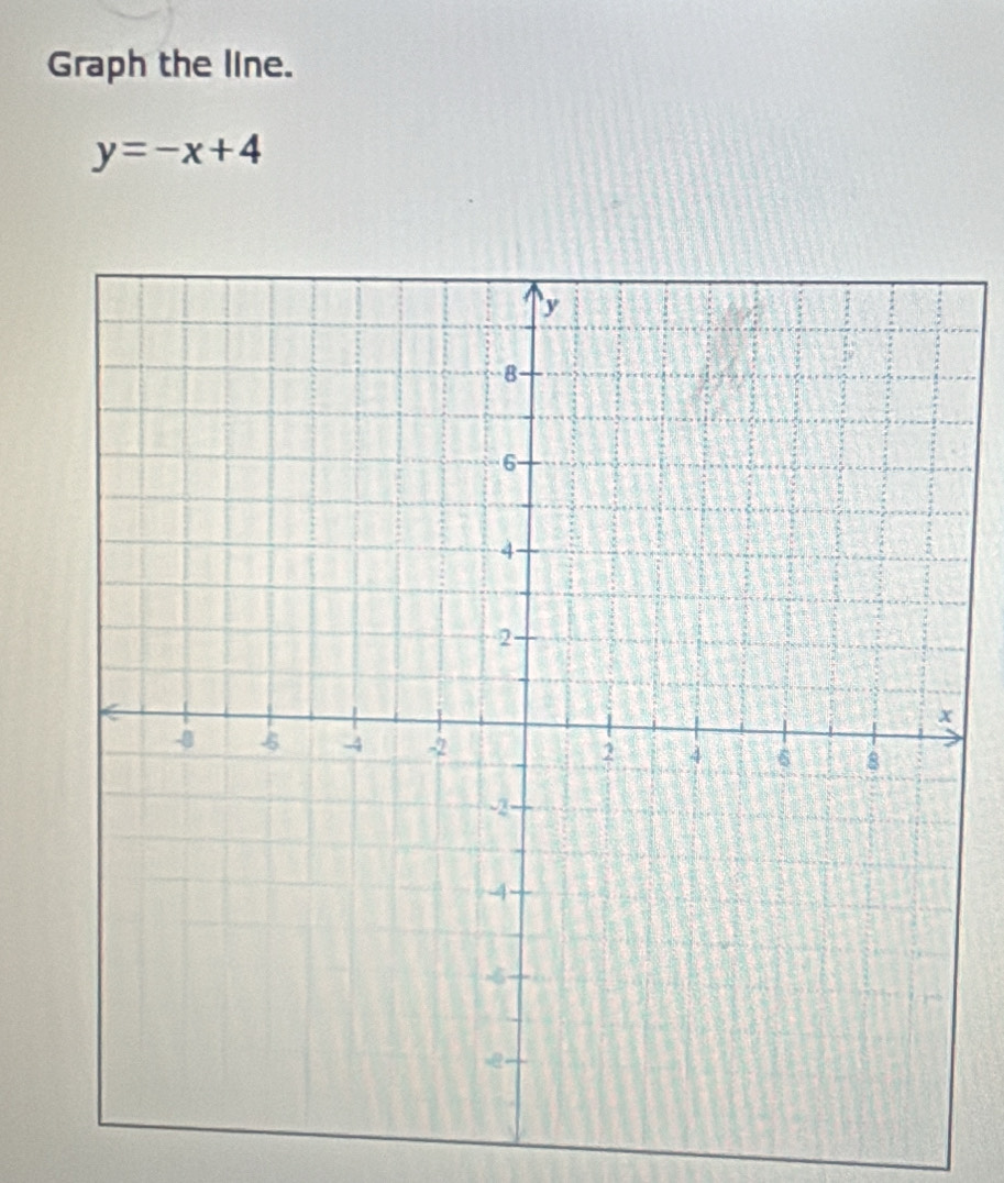 Graph the line.
y=-x+4