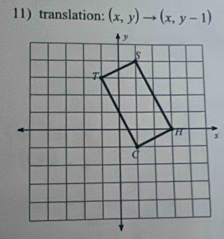 11translation: (x,y)to (x,y-1)