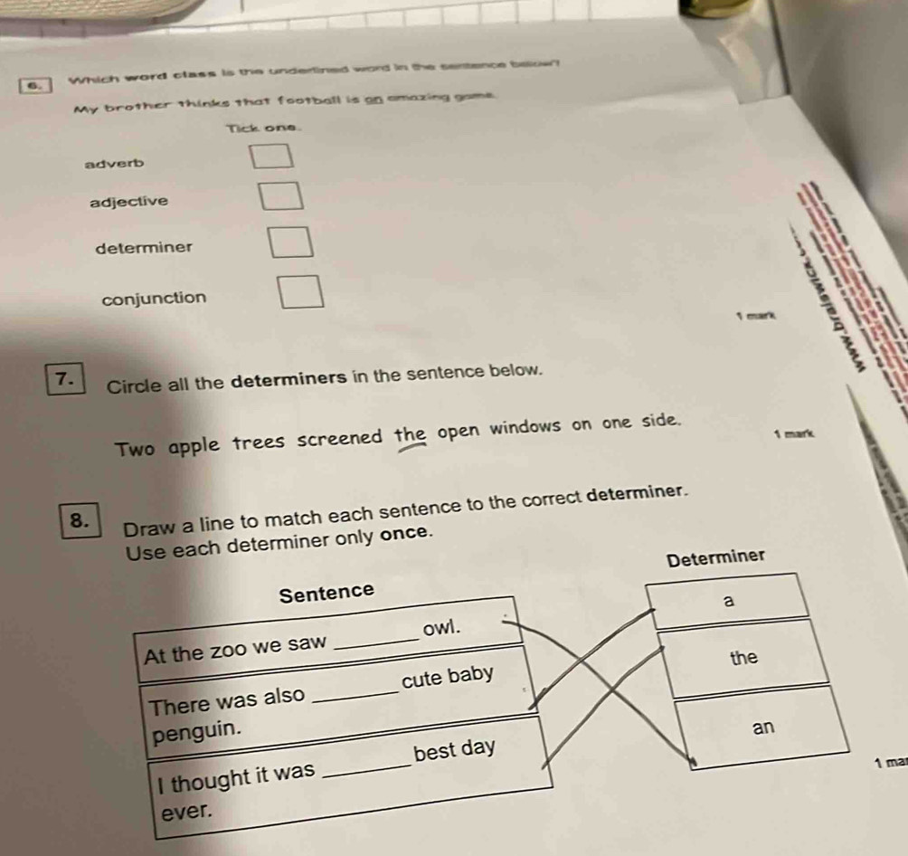 Solved: Which word class is the underlined word in the sentence below ...