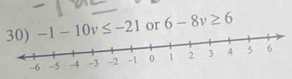 -1-10v≤ -21 or 6-8v≥ 6