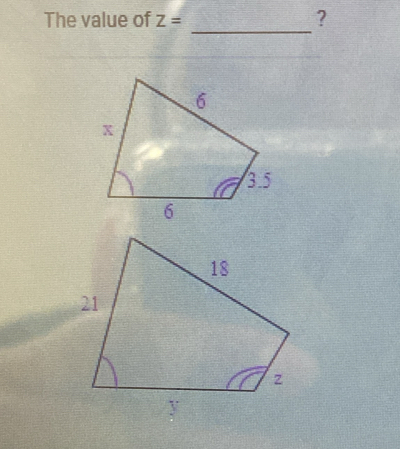 The value of Z= ? 
_